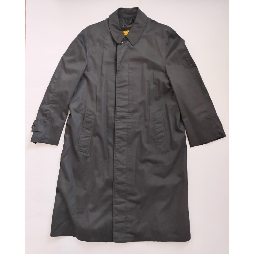 Plymouth of Boston Weather-Ready Coat Mens Large Grey Vintage Trench Raincoat